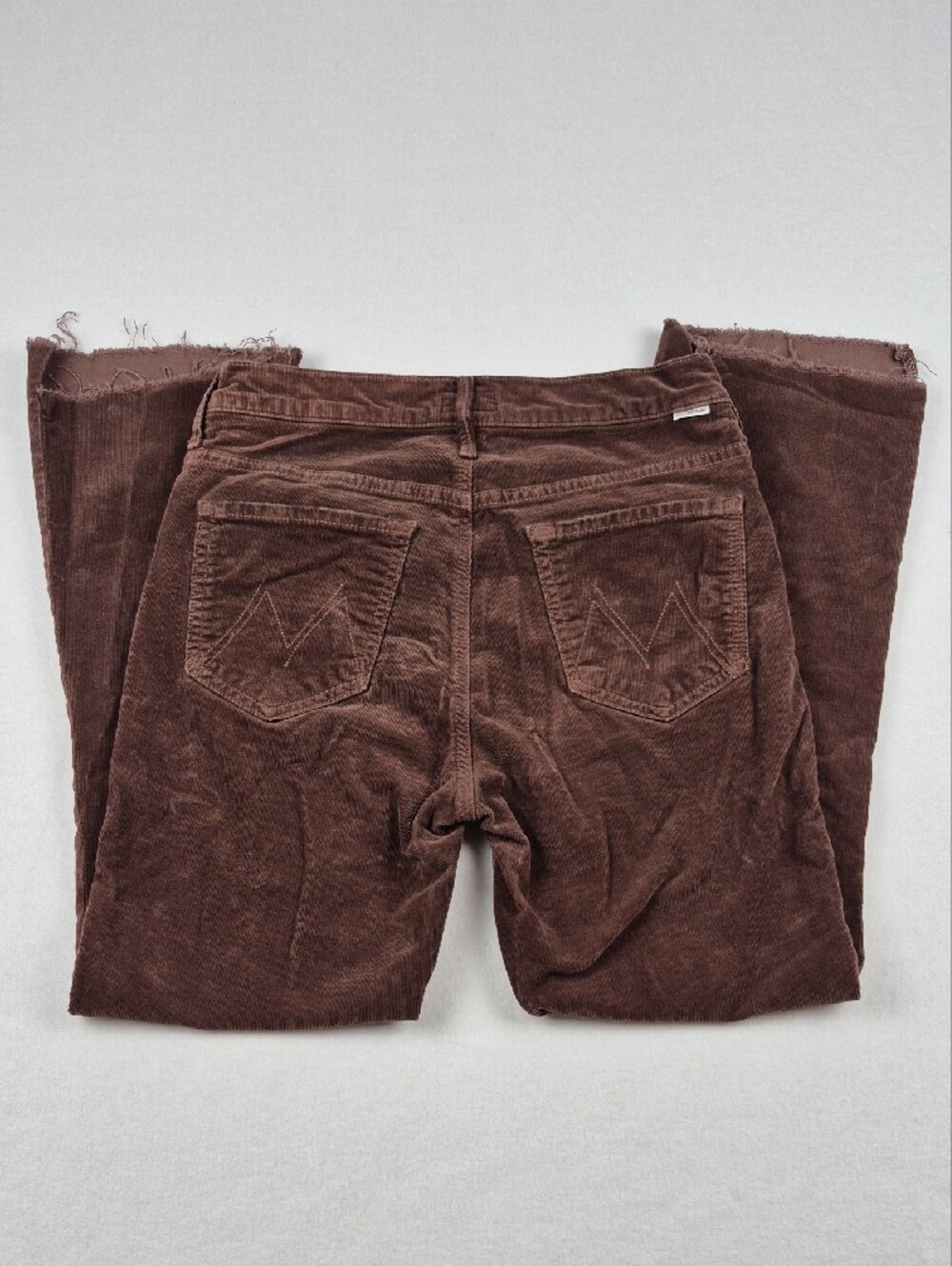 MOTHER The Insider Crop Step Fray Corduroy Pants 28 Umber Brown Stretch 1157-618 - Picture 10 of 12